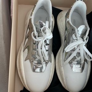 Awesome white and silver leather Cavalli sneakers